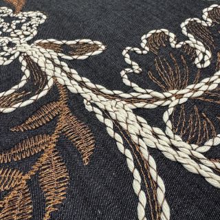 Pamuk JEANS Embroidery leaves black