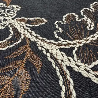 Pamuk JEANS Embroidery leaves black
