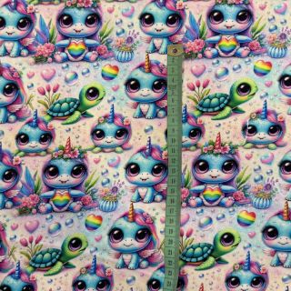 Triko Pretty unicorns design D digital print