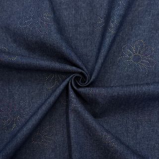 Pamučna tkanina JEANS FOIL Flowers