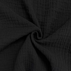 Dvojitá gázovina/mušelín black ORGANIC