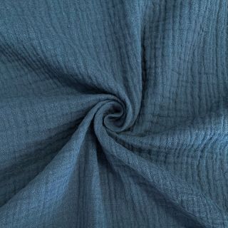 Dvoslojna gaza/muslin indigo ORGANIC