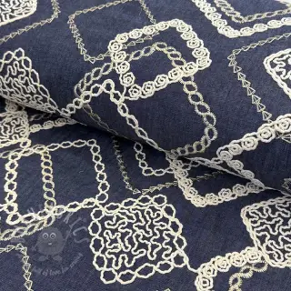 Pamuk JEANS EMBROIDERY Square dark blue