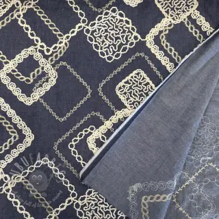 Pamuk JEANS EMBROIDERY Square dark blue
