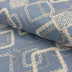 Pamuk JEANS EMBROIDERY Square light blue