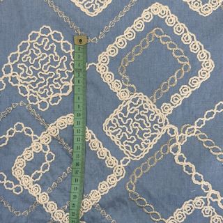 Pamučna tkanina JEANS EMBROIDERY Square light blue