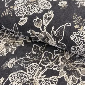 Pamuk JEANS EMBROIDERY Bouquet black