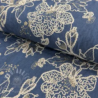 Pamuk JEANS EMBROIDERY Bouquet blue