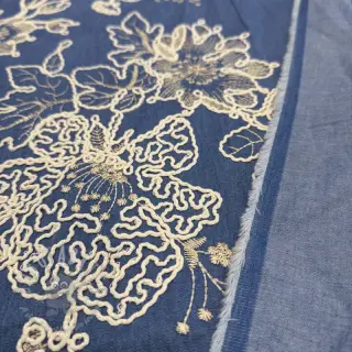 Pamuk JEANS EMBROIDERY Bouquet blue