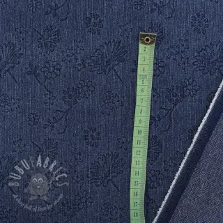 JEANS 9,5 OZ Embossed Flowers dark blue