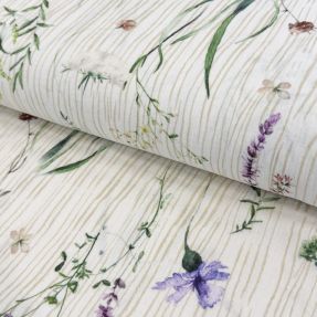 Tetra Tkanina/Muslin French flowers natural digital print