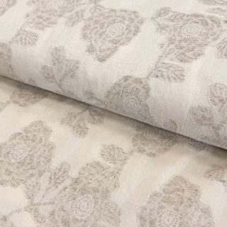 Pamučna tkanina s lanom JACQUARD Peony flowers