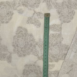 Pamučna tkanina s lanom JACQUARD Peony flowers