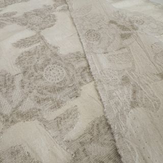 Pamučna tkanina s lanom JACQUARD Peony flowers