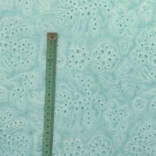 Pamučna tkanina VOILE EMBROIDERY Vintage aqua