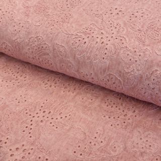 Pamučna tkanina VOILE EMBROIDERY Vintage rose