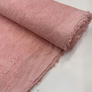 Pamučna tkanina VOILE EMBROIDERY Vintage rose