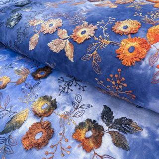 Pamuk TIE DYE EMBROIDERY Poppy design D