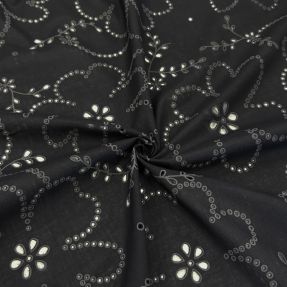 Bavlnená látka VOILE Puffy black
