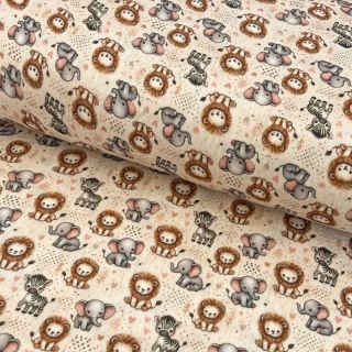 Tetra Tkanina/Muslin Safari buddys design D digital print