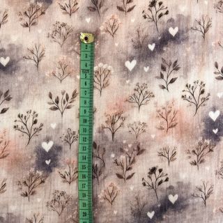 Dvoslojna gaza/muslin Flower heart design B digital print