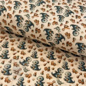 Tetra Tkanina/Muslin Baby dino design B digital print