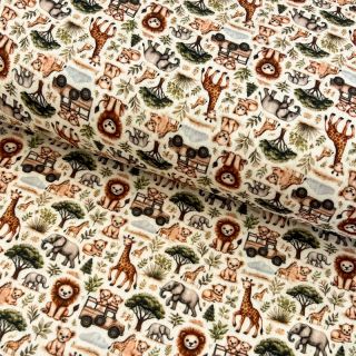 Dvoslojna gaza/muslin Safari buddys design E digital print
