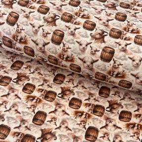 Dvoslojna gaza/muslin Little farm animals design D digital print