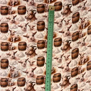 Dvoslojna gaza/muslin Little farm animals design D digital print