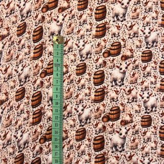 Dvoslojna gaza/muslin Little farm animals design B digital print