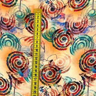 Viskoza RAYON POPLIN Feathers design D digital print