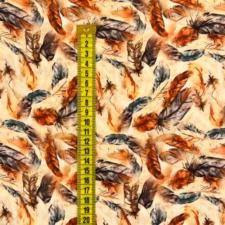 Viskoza RAYON POPLIN Feathers design C digital print