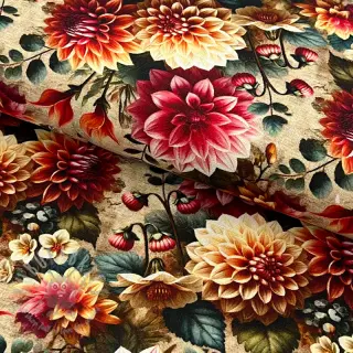 Viskoza s lanom Rosalie design A digital print