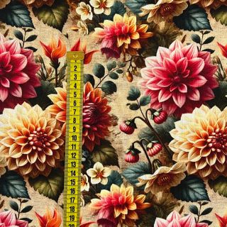 Viskoza s lanom Rosalie design A digital print