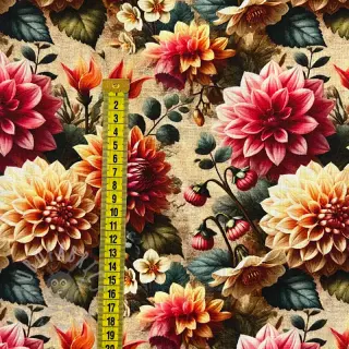Viskoza s lanom Rosalie design A digital print