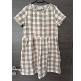 Dvoslojna gaza/muslin Double sided CHECKS MINI sand