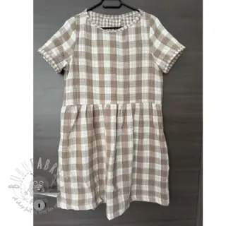 Tetra Tkanina/Muslin Double sided CHECKS MINI sand