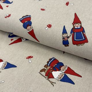 Dekorativna tkanina Linenlook Gnome Family