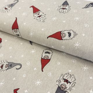 Dekorativna tkanina Linenlook Tomte Happy Faces