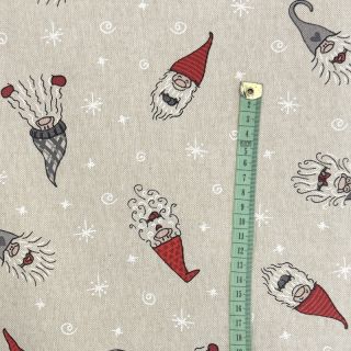 Dekorativna tkanina Linenlook Tomte Happy Faces