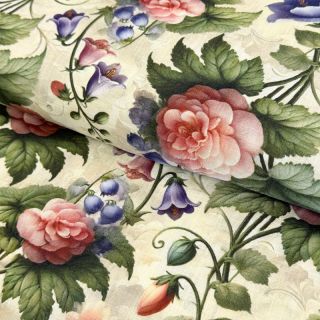 Viskóza s ľanom Casia design D digital print