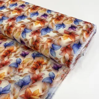 Viskoza RAYON POPLIN Leafs design D digital print