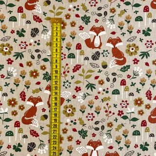 Dekorativna tkanina Linenlook Autumn Woodland Fox