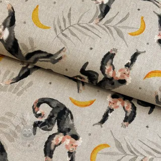 Dekorativna tkanina Linenlook Monkey Bananas