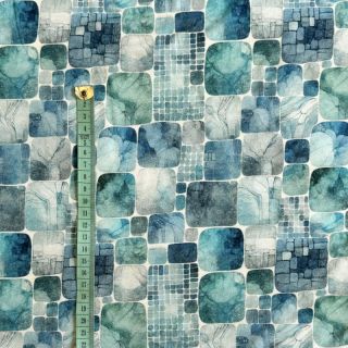 Úplet VISCOSE Blocking petrol digital print