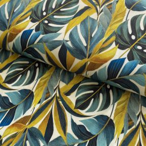 Úplet VISCOSE Rustling leaves yellow digital print