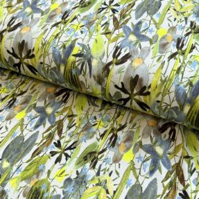 Pletenina VISKOZA Vibrant forest lime digital print