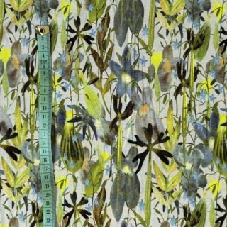Pletenina VISKOZA Vibrant forest lime digital print