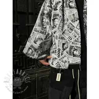 Dekorativna tkanina jacquard Neo noir blanc