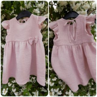 Dvoslojna gaza/muslin old rose ORGANIC